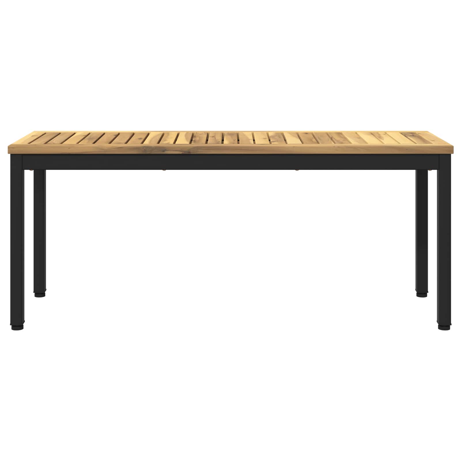 Kerti pad 108,5 x 35 x 45 cm tömör akácfa fehér és fekete