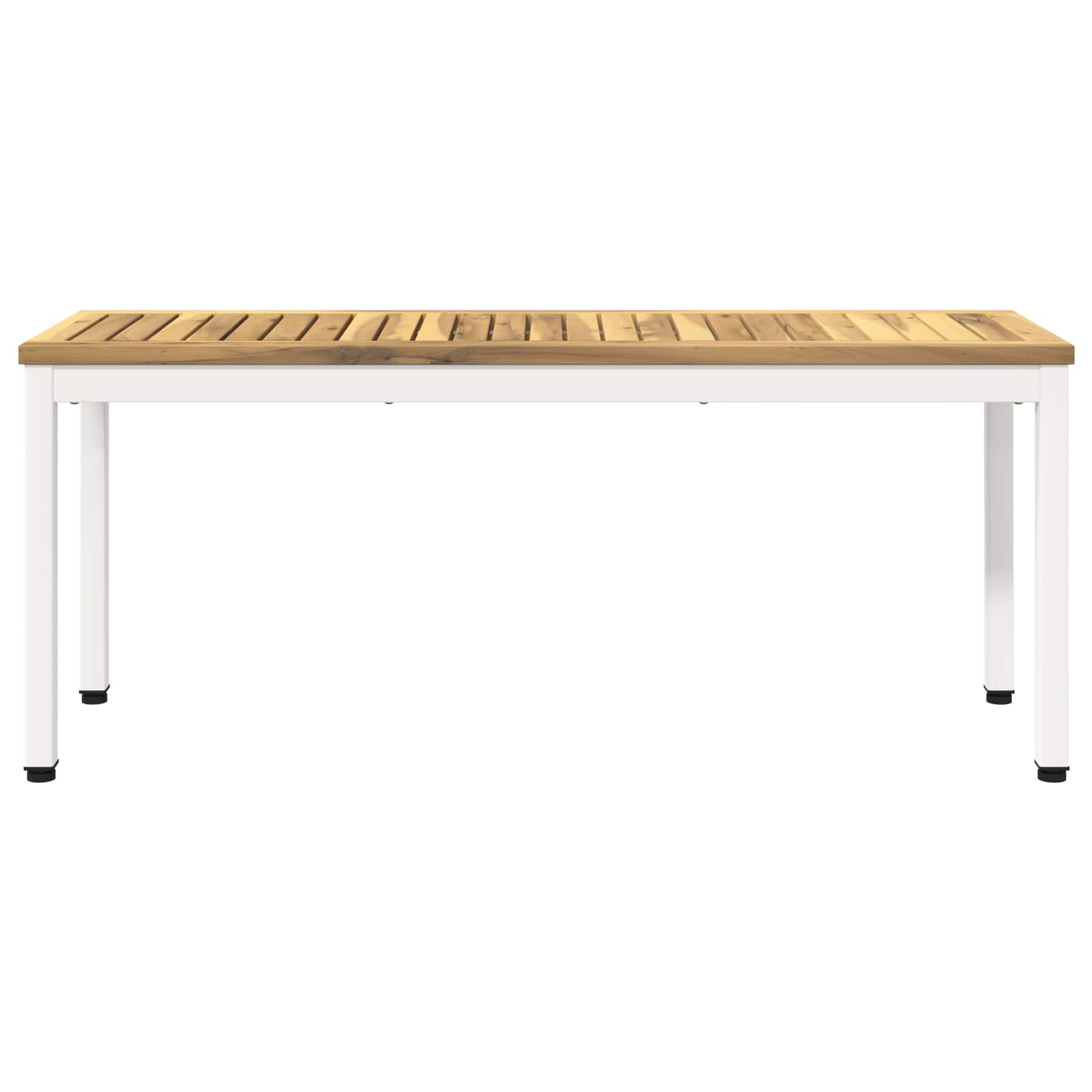 Kerti pad 108,5 x 35 x 45 cm tömör akácfa fehér négyszögletes