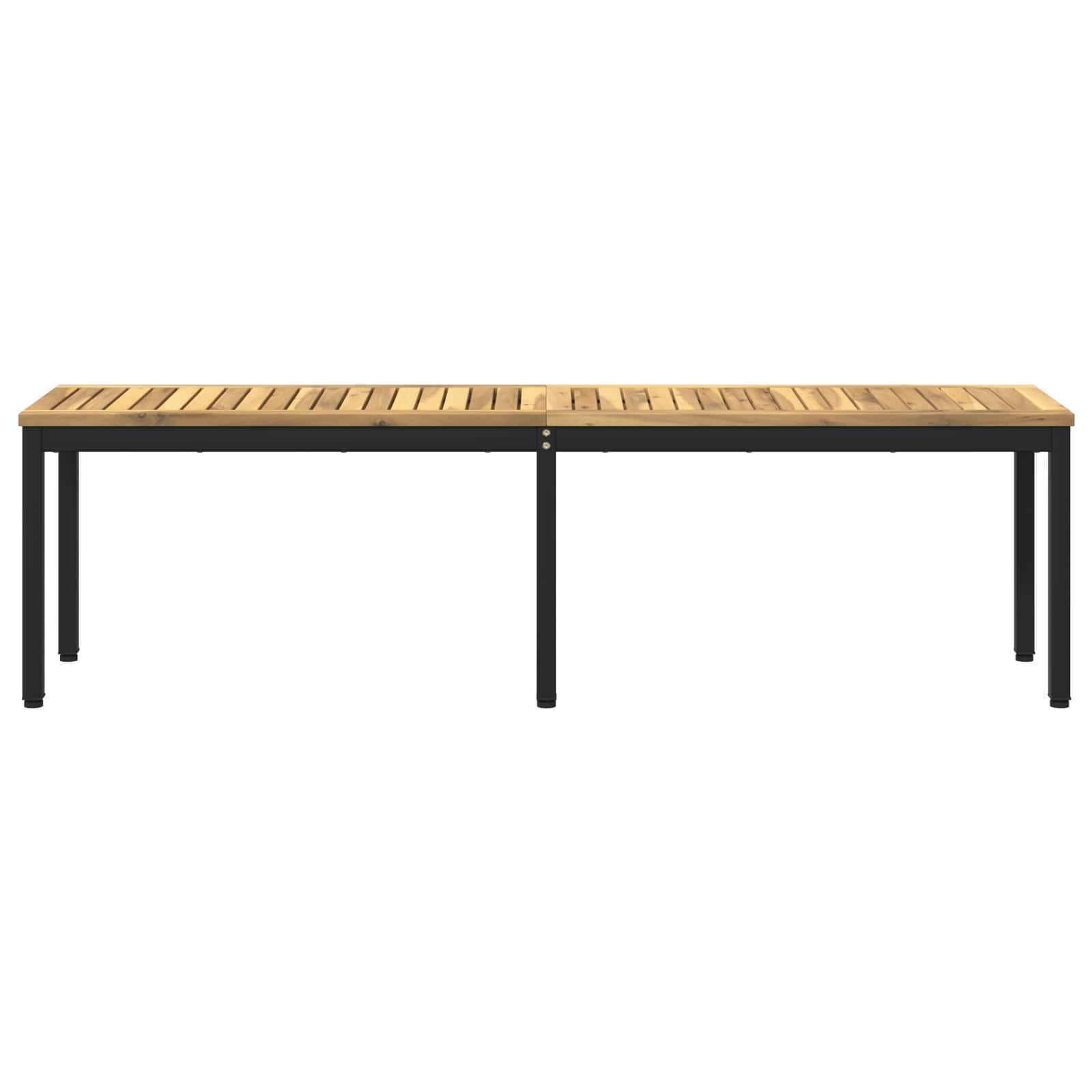 Kerti pad 161 x 35 x 45 cm tömör akácfa fehér és fekete