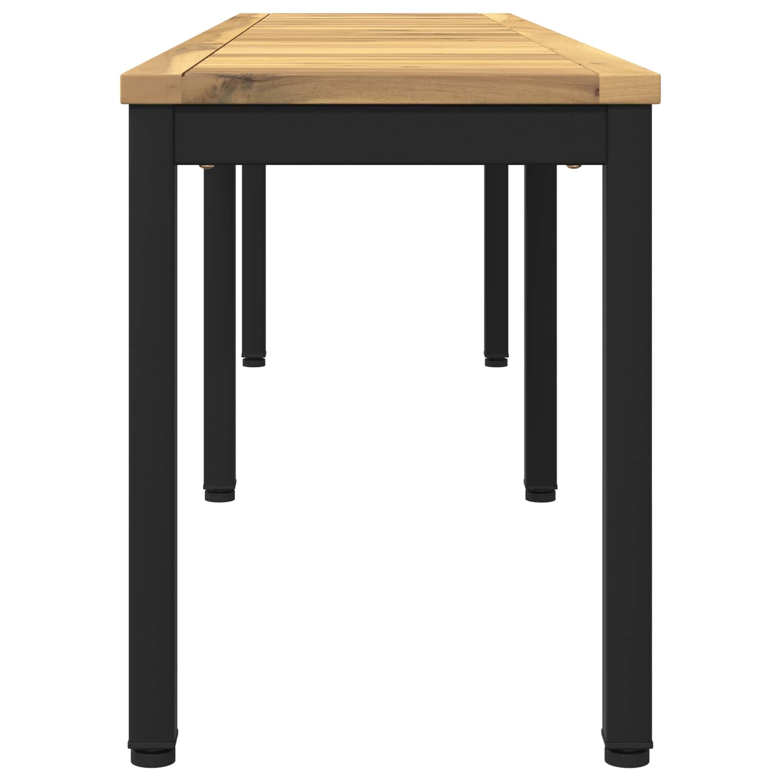 Kerti pad 161 x 35 x 45 cm tömör akácfa fehér és fekete