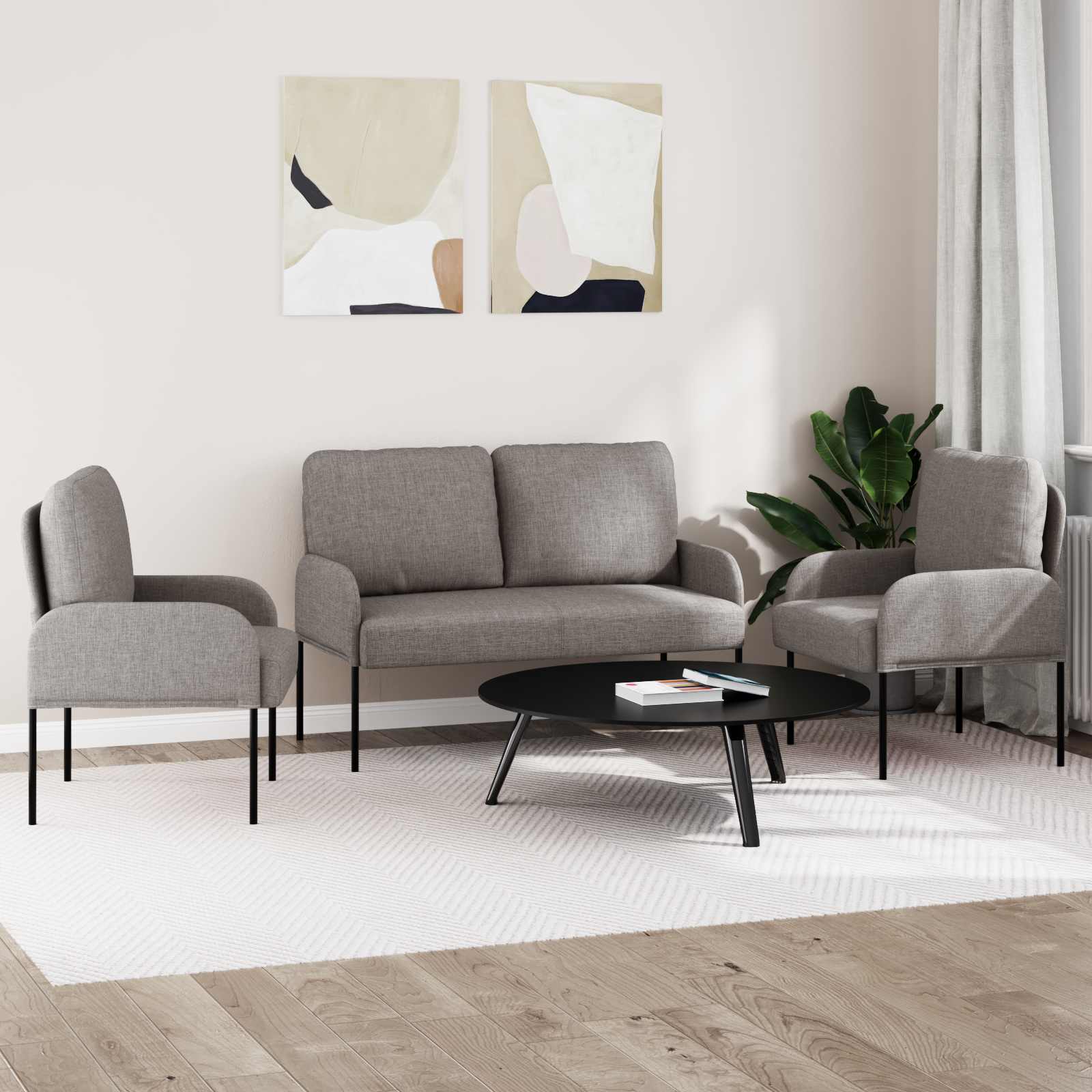 Ülőgarnitúrák párnával 3 pcs tópszínű 115 x 56 x 80 cm furnér