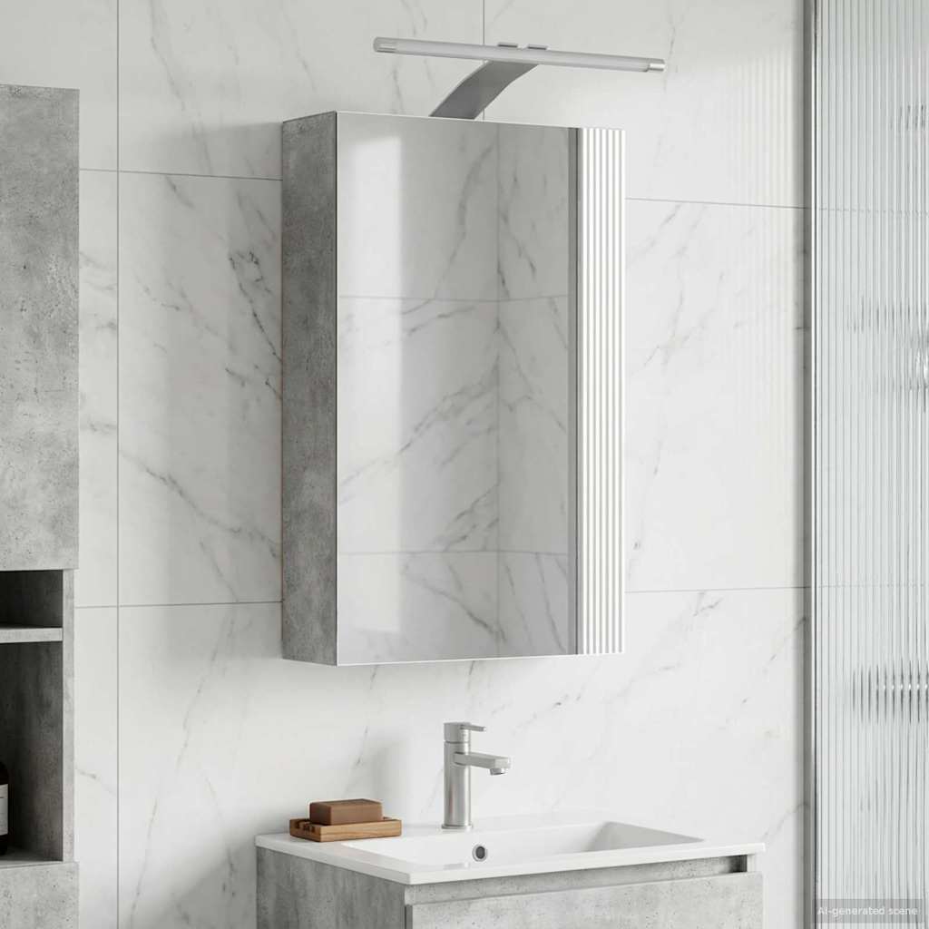 Fürdőszobai tükörszekrény beton szürke 30 x 10,5 x 50 cm