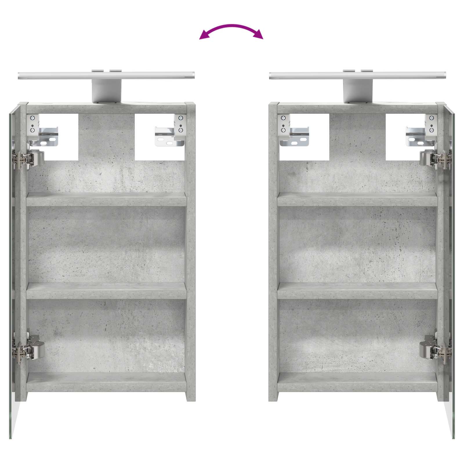 Fürdőszobai tükörszekrény beton szürke 30 x 10,5 x 50 cm