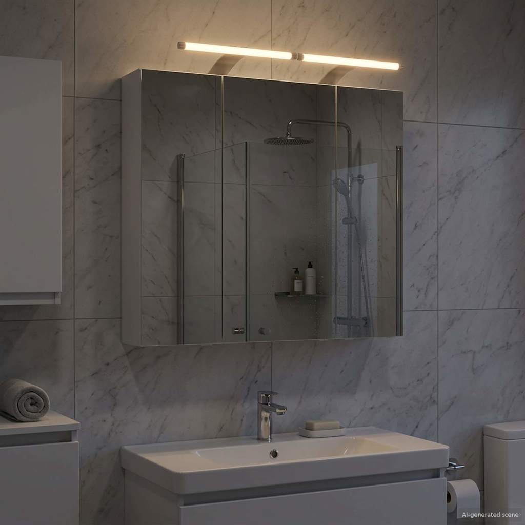 Fürdőszobai tükörszekrény fehér 70 x 14,5 x 70 cm faanyag