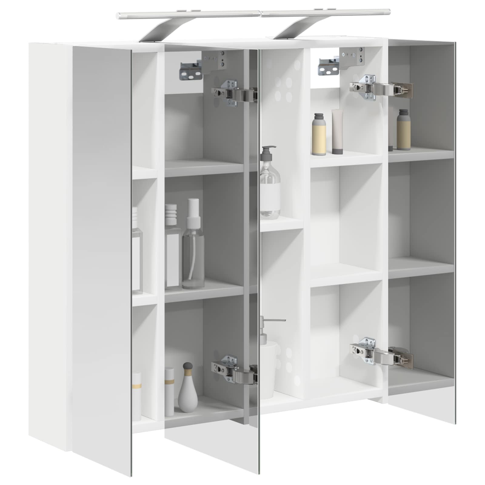 Fürdőszobai tükörszekrény fehér 70 x 14,5 x 70 cm faanyag