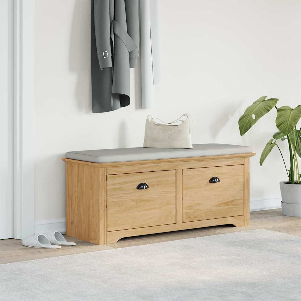 Előszoba pad fiókkal bodo méz barna 118 x 40 x 50 cm faanyag