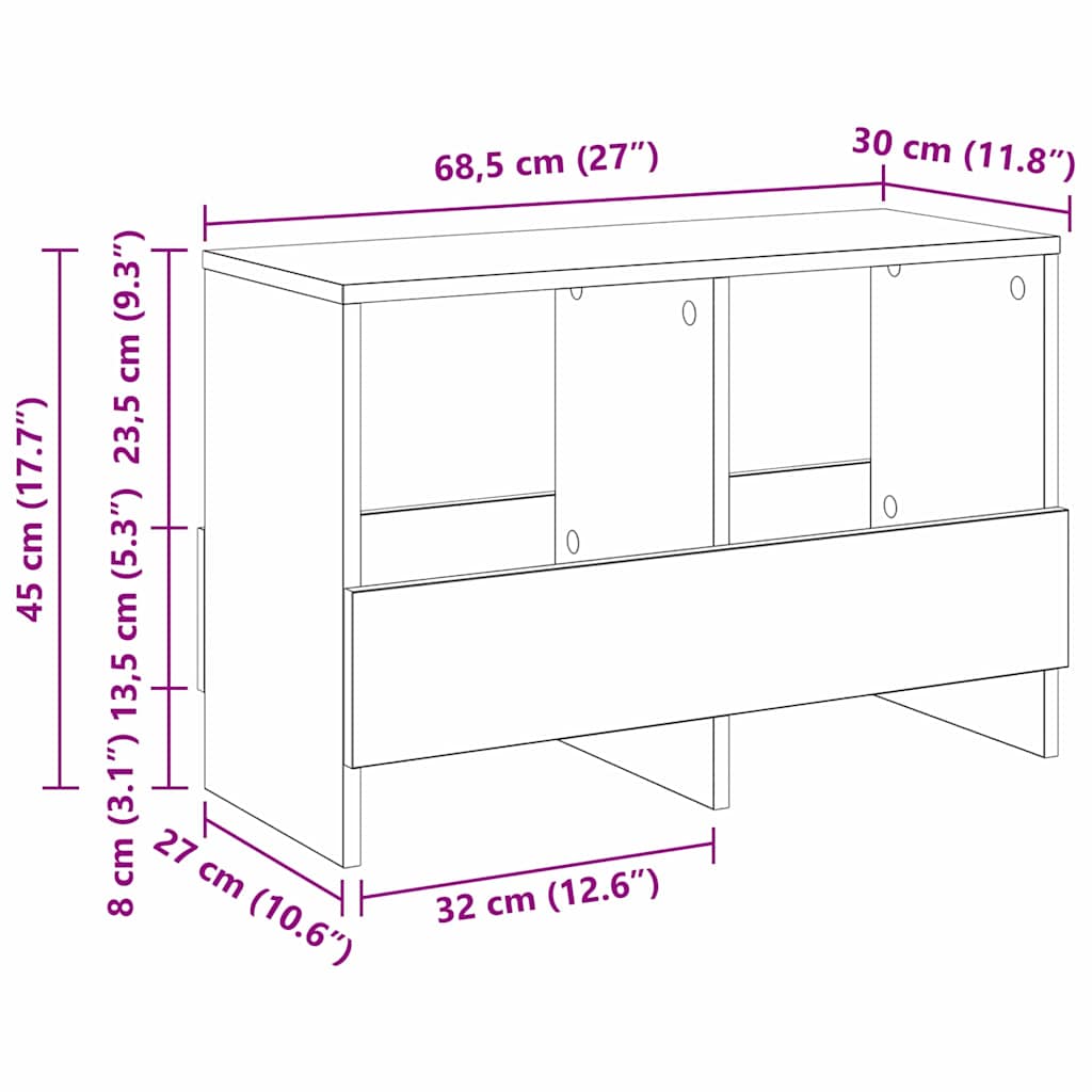 Magazin állvány sonoma tölgy 68,5 x 30 x 45 cm