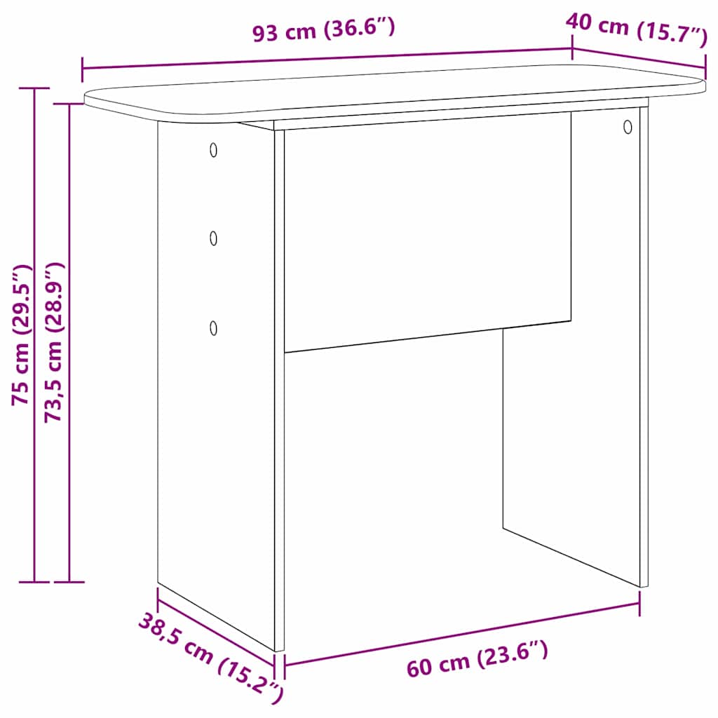Konzolasztal artisan tölgy 93 x 40 x 75 cm faanyag