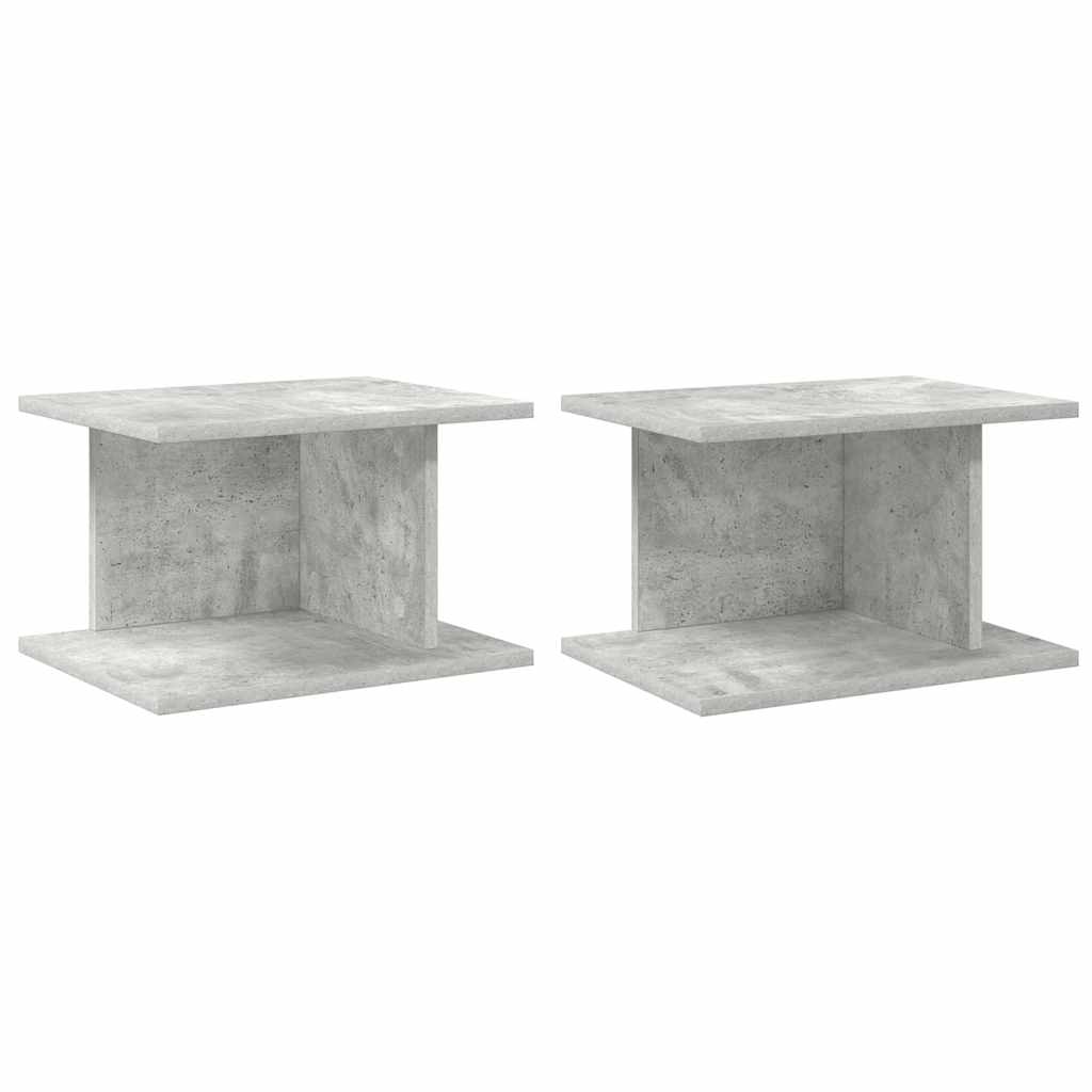 Éjjeli asztal 2 pcs beton szürke 40 x 30 x 25 cm faanyag