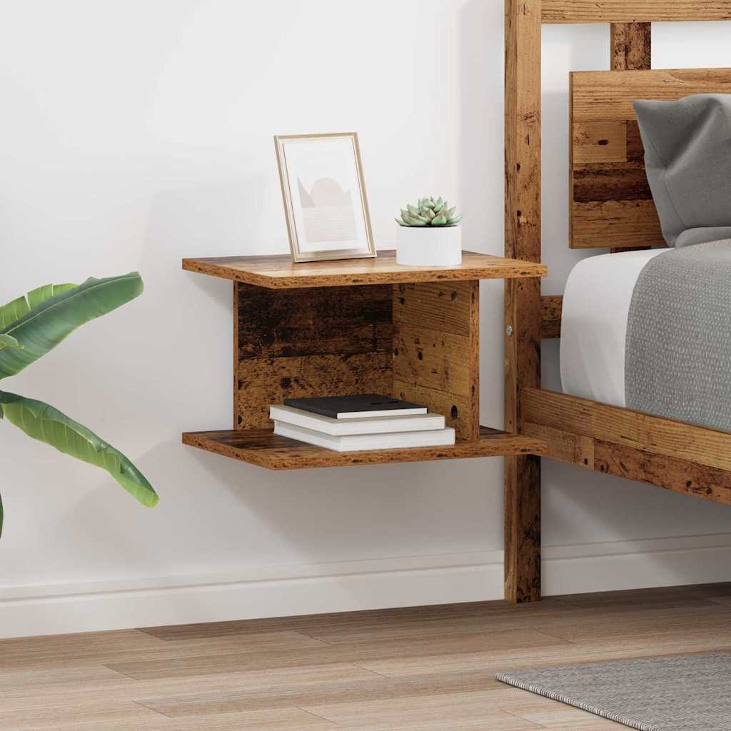 Éjjeli asztal 2 pcs öreg fa 40 x 30 x 25 cm faanyag