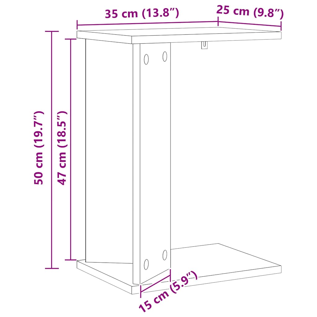 Végasztal öreg fa 35 x 25 x 50 cm faanyag