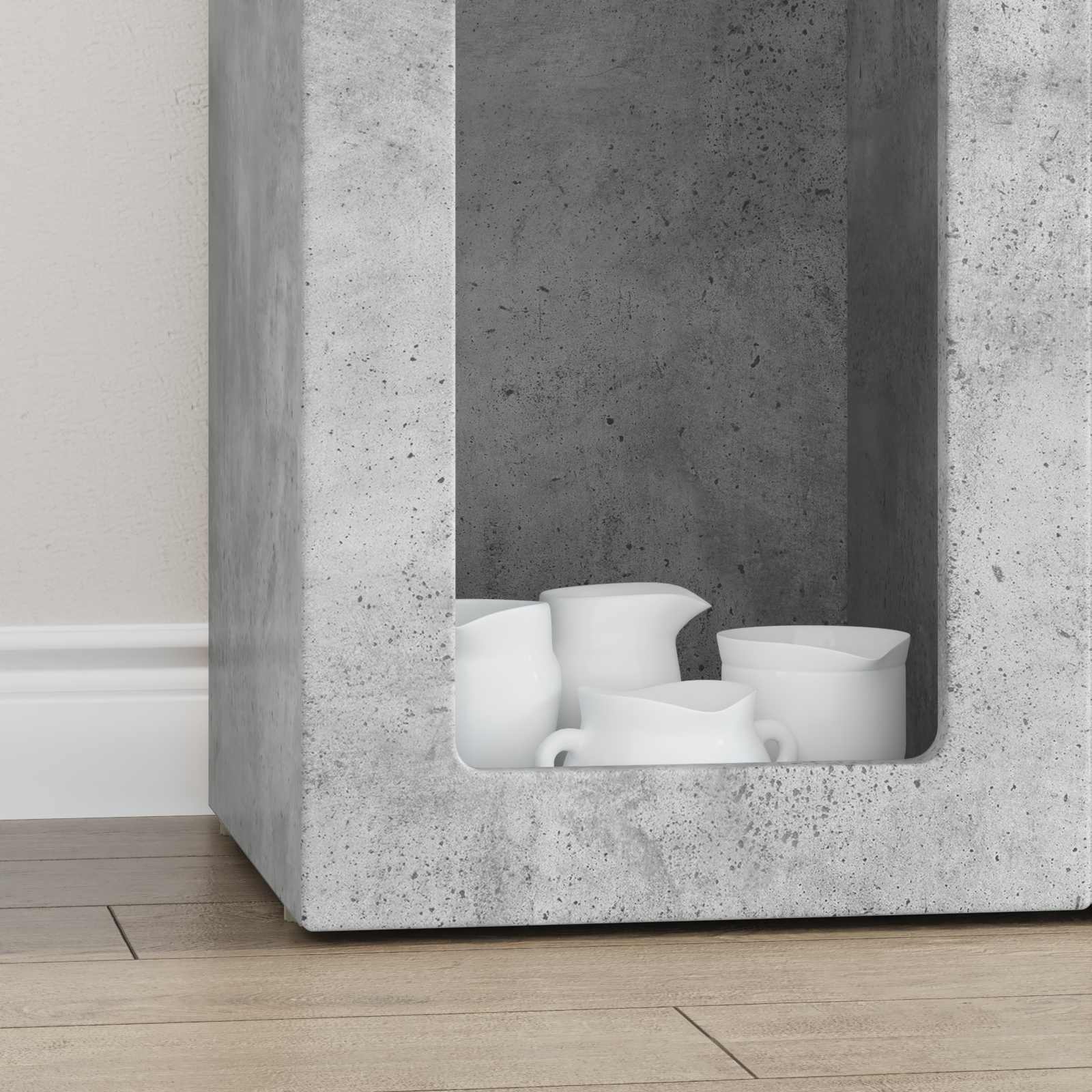 Széf beton szürke 59 x 35 x 100,5 cm faanyag