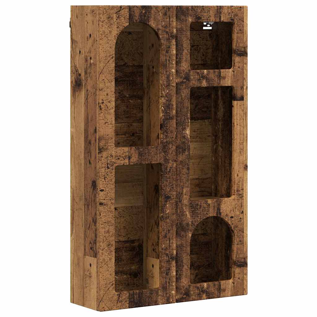 Függő szekrény polcokkal öreg fa 59 x 20 x 100 cm faanyag