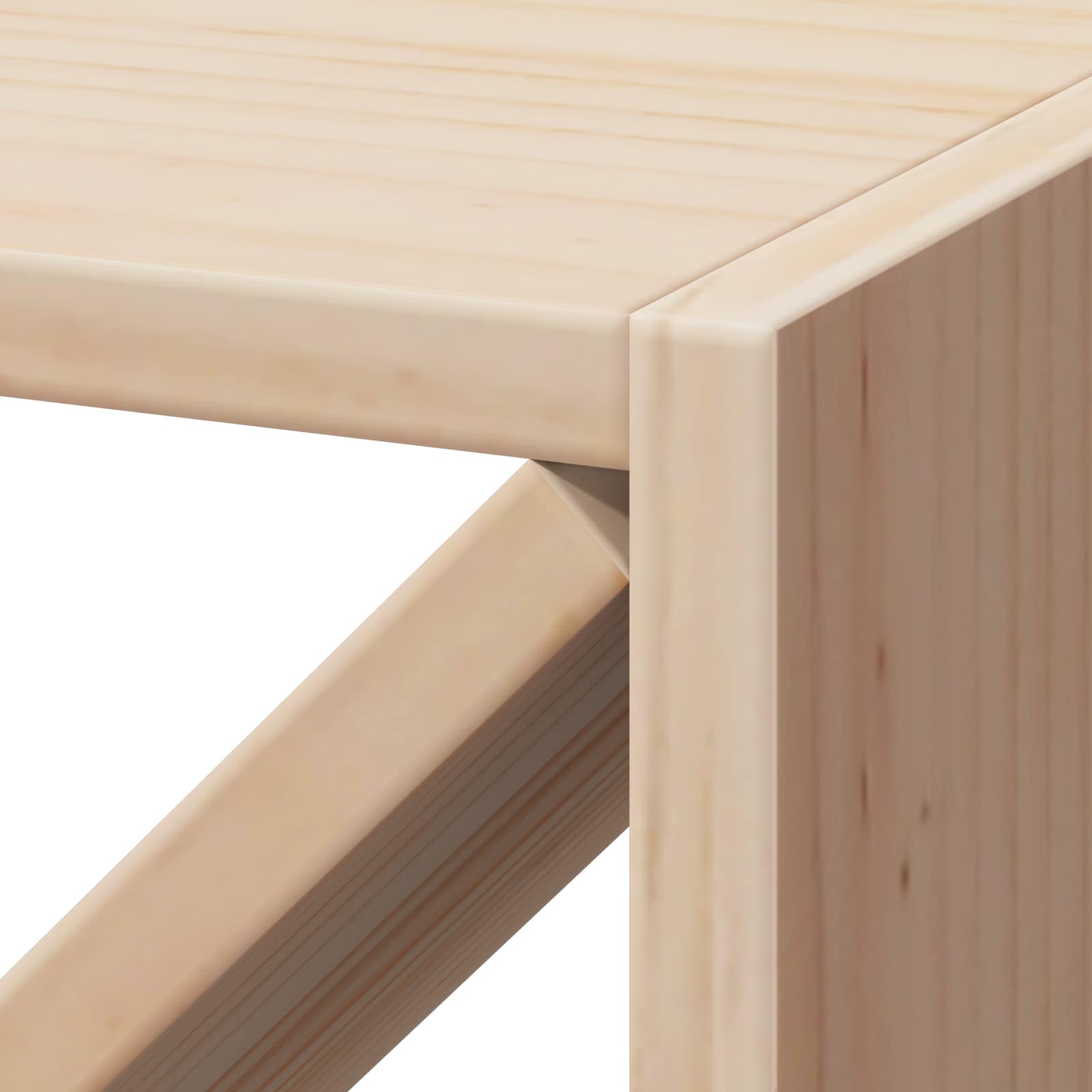 Borágas 2 pcs természetes 62 x 25 x 62 cm tömör fenyőfa