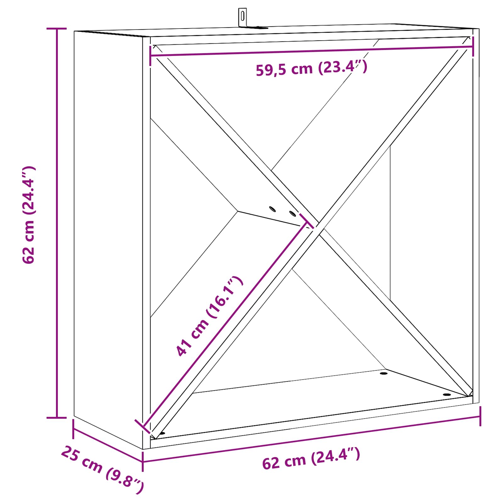 Borágas 2 pcs fehér 62 x 25 x 62 cm tömör fenyőfa