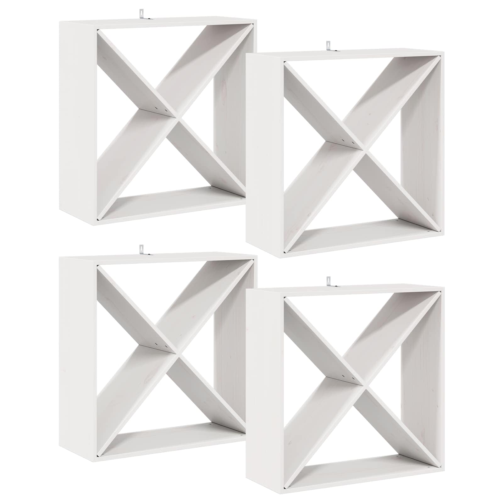 Borágas 4 pcs fehér 62 x 25 x 62 cm tömör fenyőfa