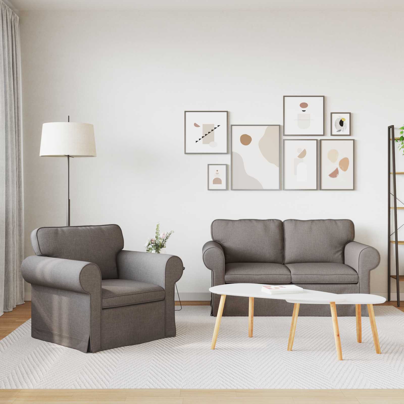 Kanapé 2 pcs tópszínű fém