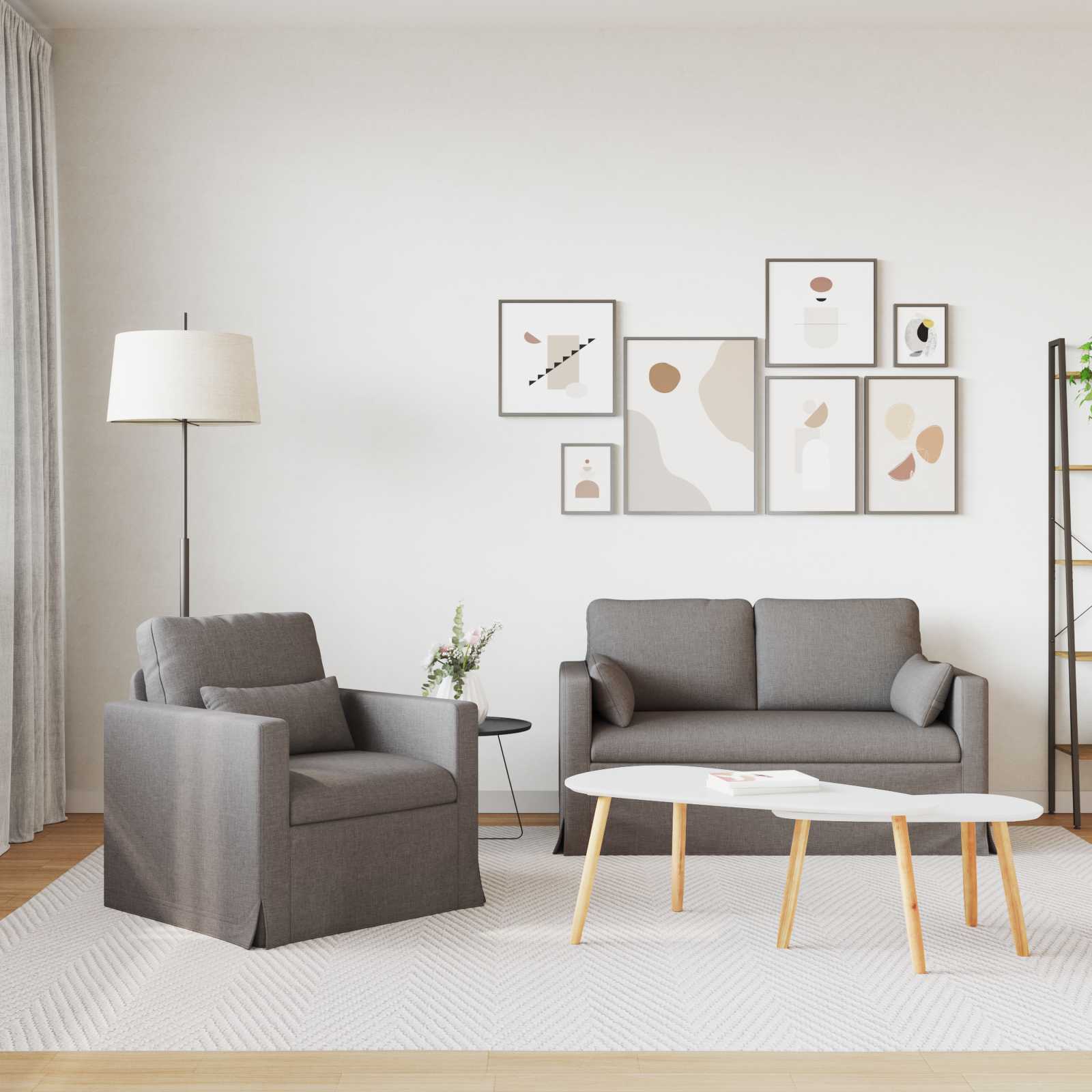 Kanapé 2 pcs tópszínű fém