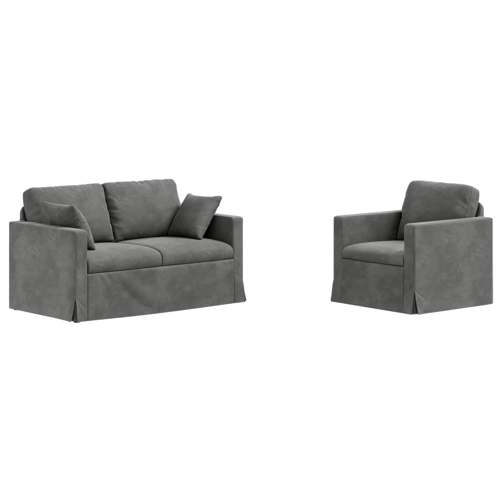 Kanapé 2 pcs sötétszürke