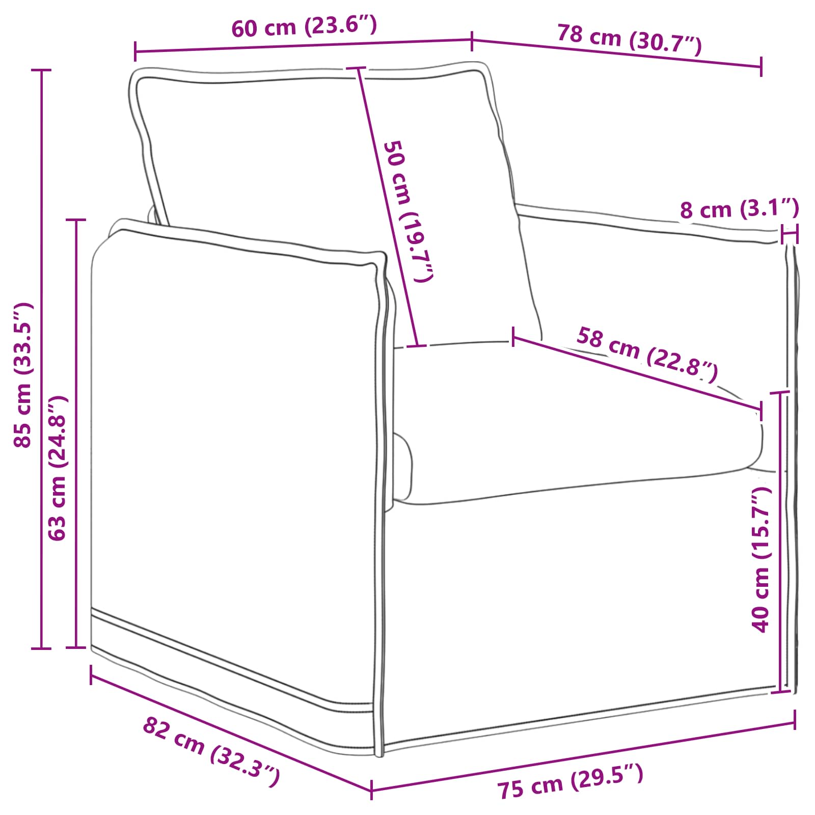 Kanapé 120cm 2 pcs fekete fém