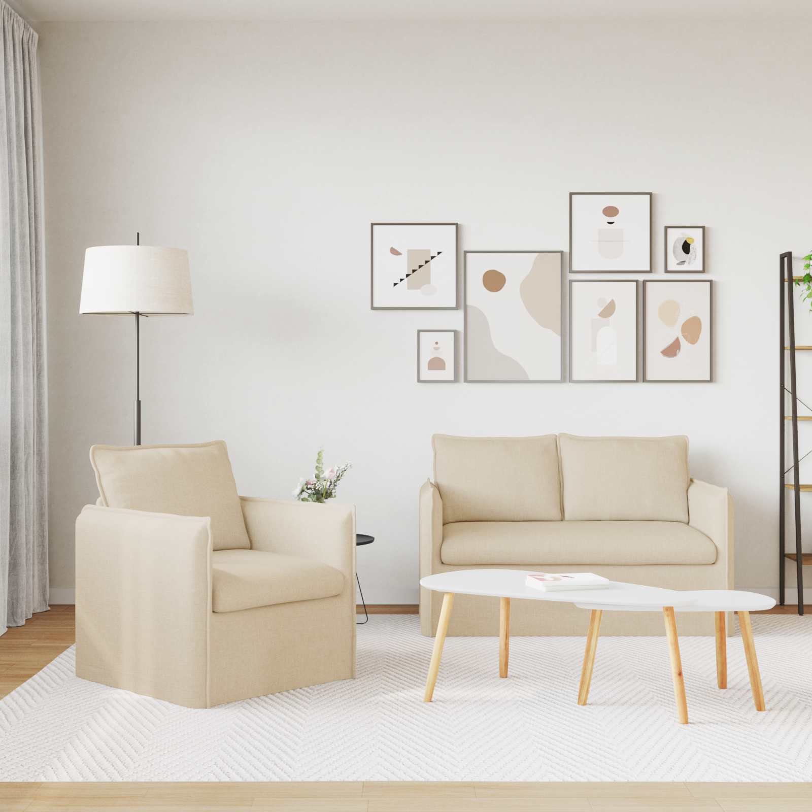 Kanapé 120cm 2 pcs krém fém