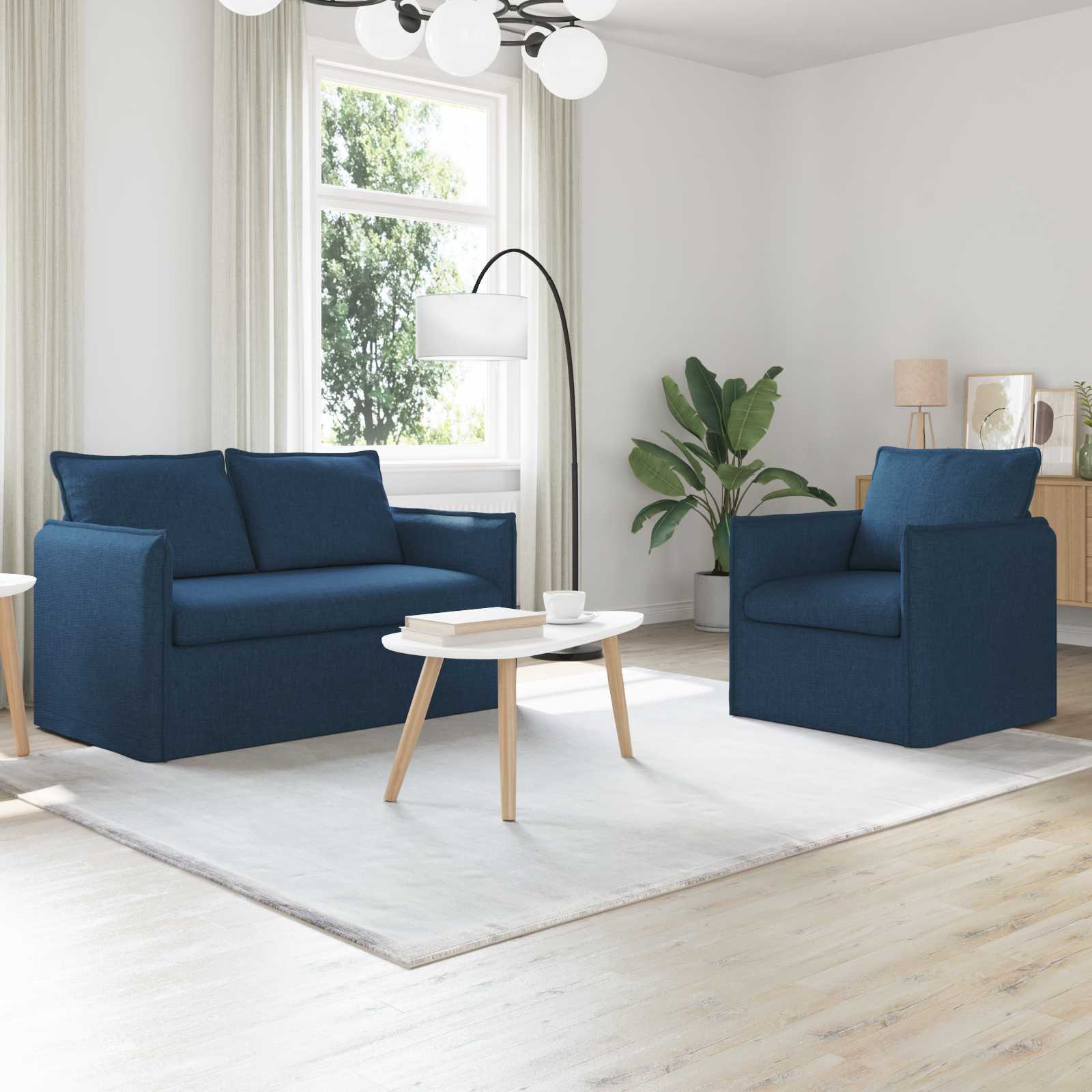 Kanapé 120cm 2 pcs kék fém