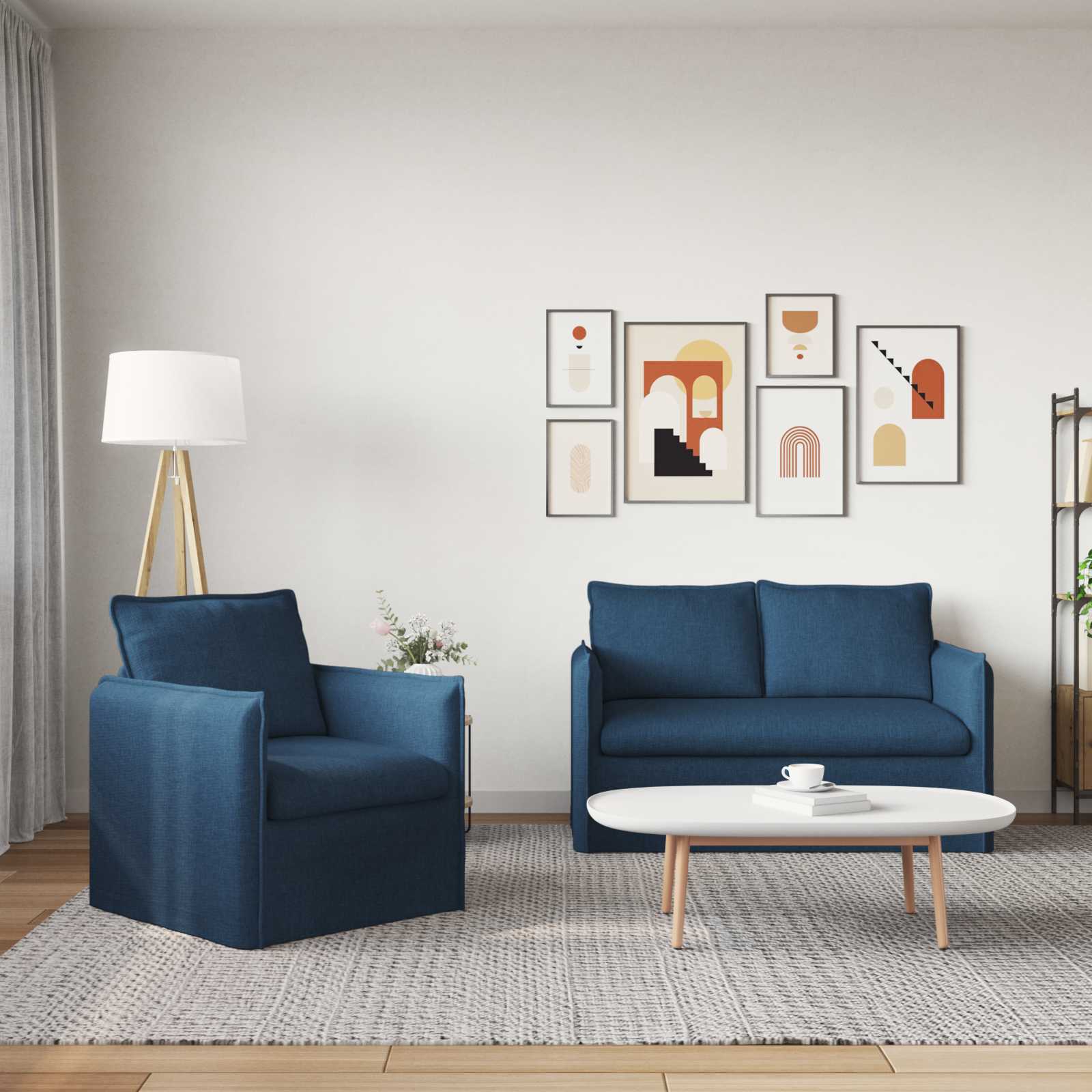 Kanapé 120cm 2 pcs kék fém
