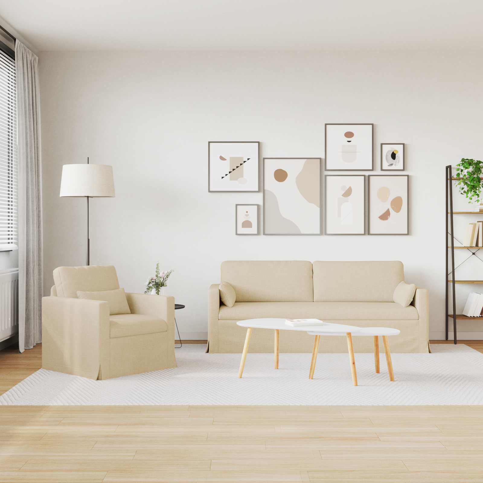 Kanapé 180cm 2 pcs krém fém