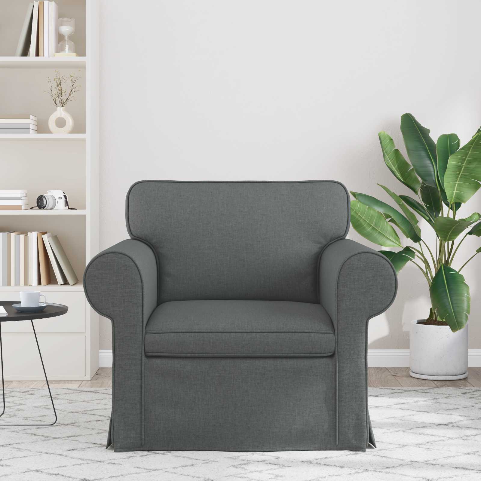 Kanapé sötétszürke 215 x 82 x 80 cm fém