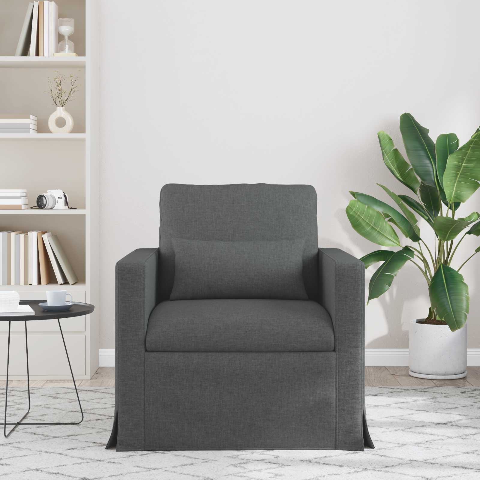 Kanapé sötétszürke 78 x 78 x 80 cm fém