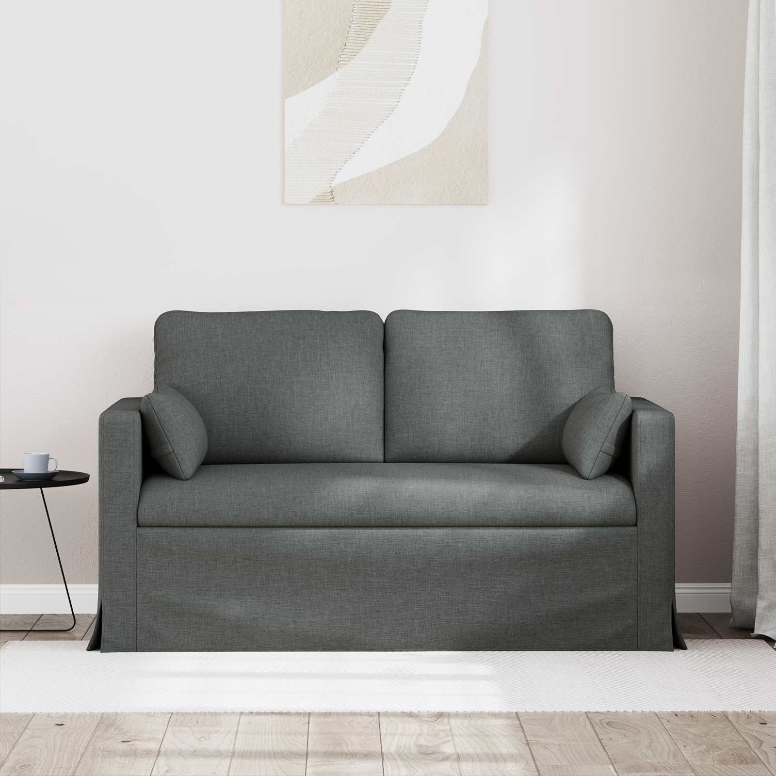 Kanapé sötétszürke 138 x 78 x 80 cm fém