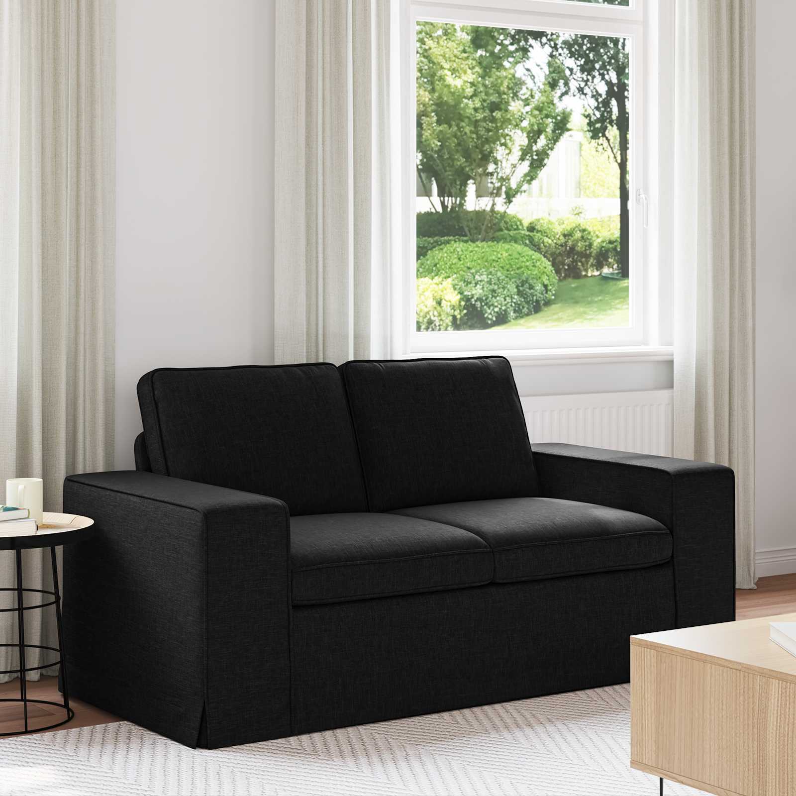 Kanapé fekete 162 x 80 x 82 cm fém