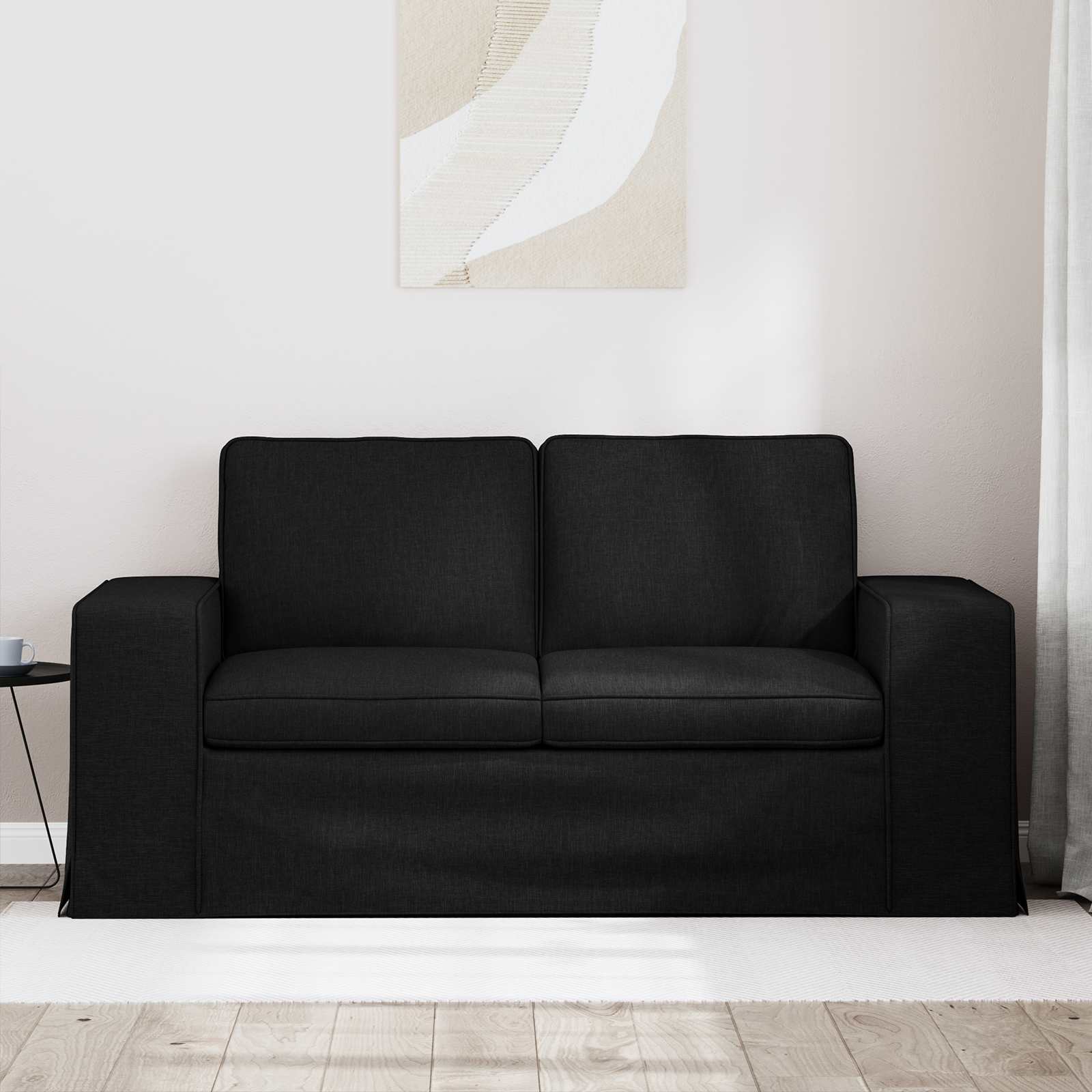Kanapé fekete 162 x 80 x 82 cm fém