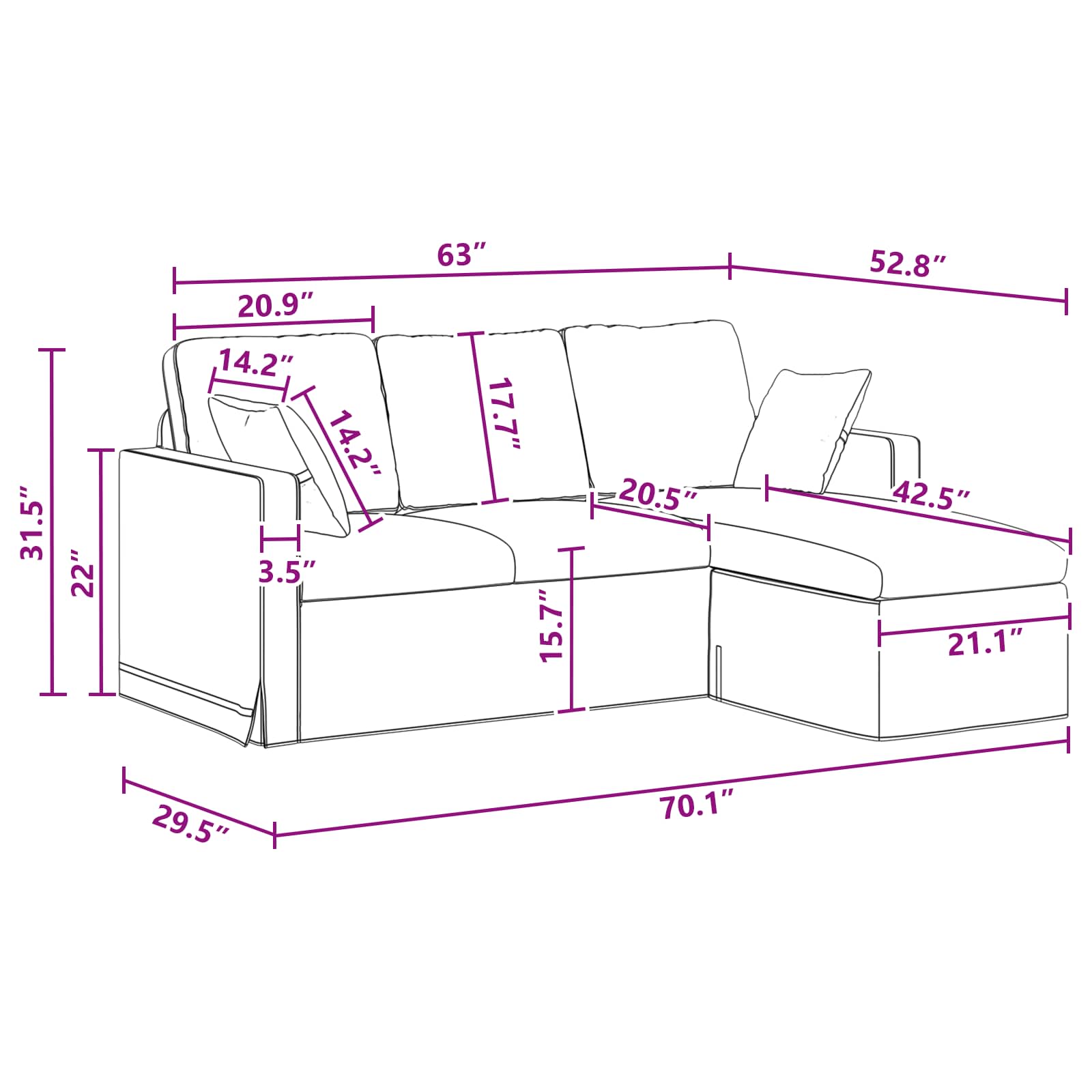 Kanapé sötétszürke 198 x 134 x 80 cm bársony