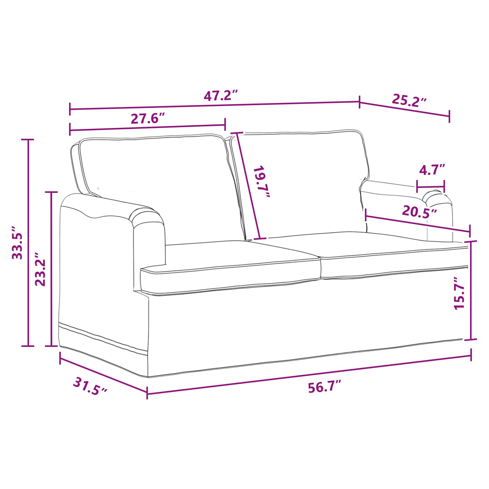 Kanapé sötétszürke 142 x 80 x 85 cm fém