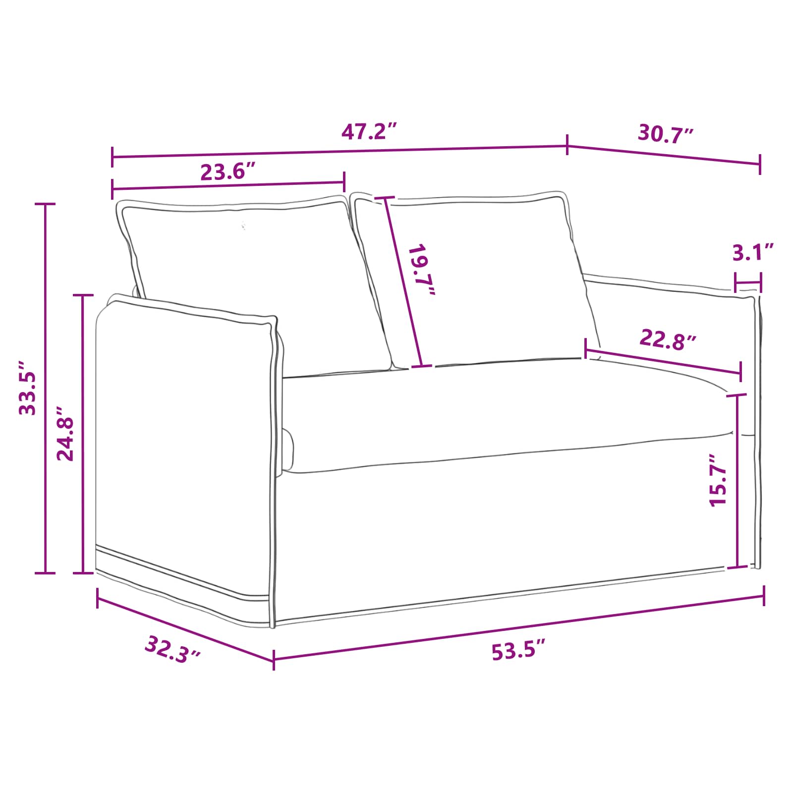Kanapé sötétszürke 195 x 82 x 85 cm fém