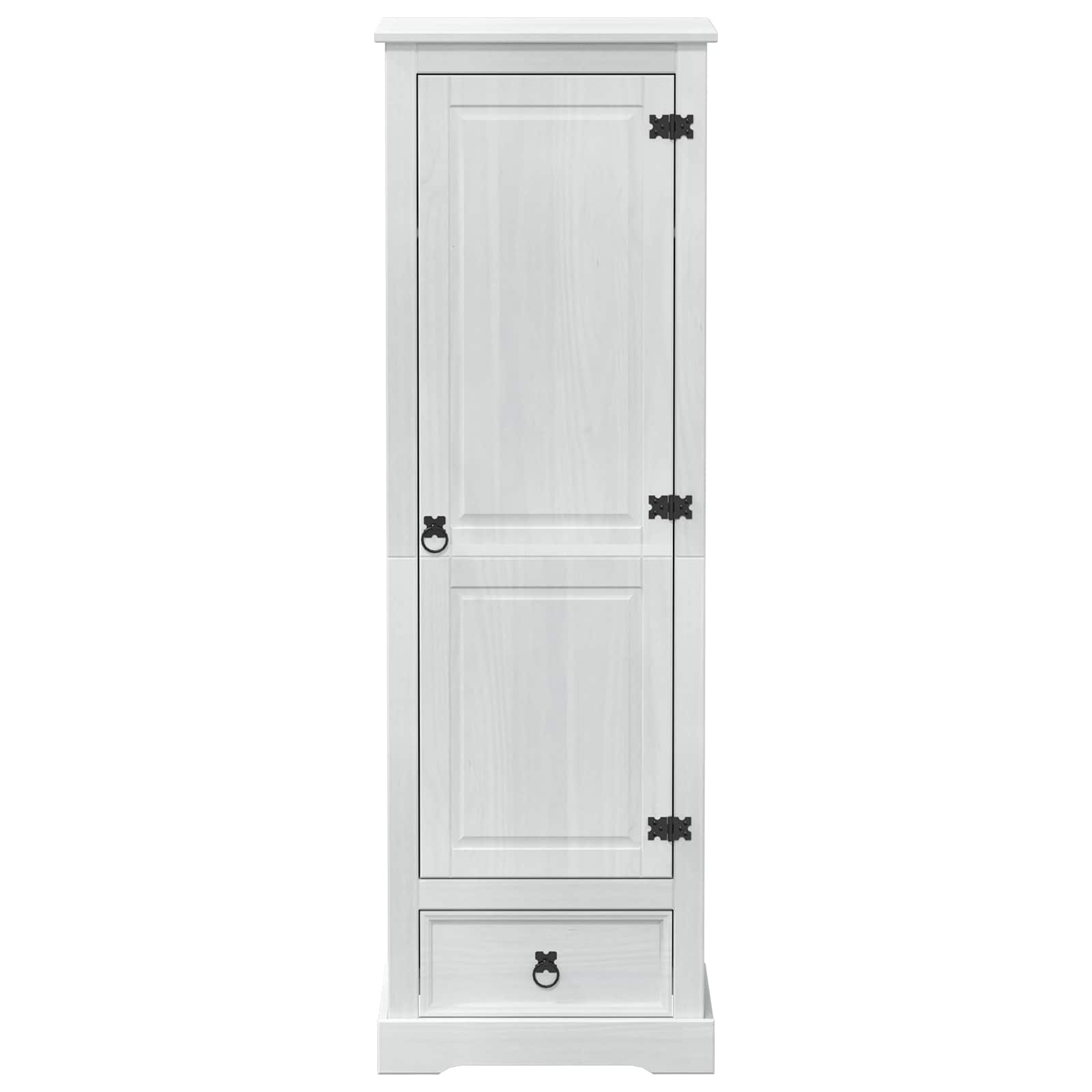 Szekrények fiókkal ajtóval fehér 55 x 50 x 170 cm tömör fenyőfa