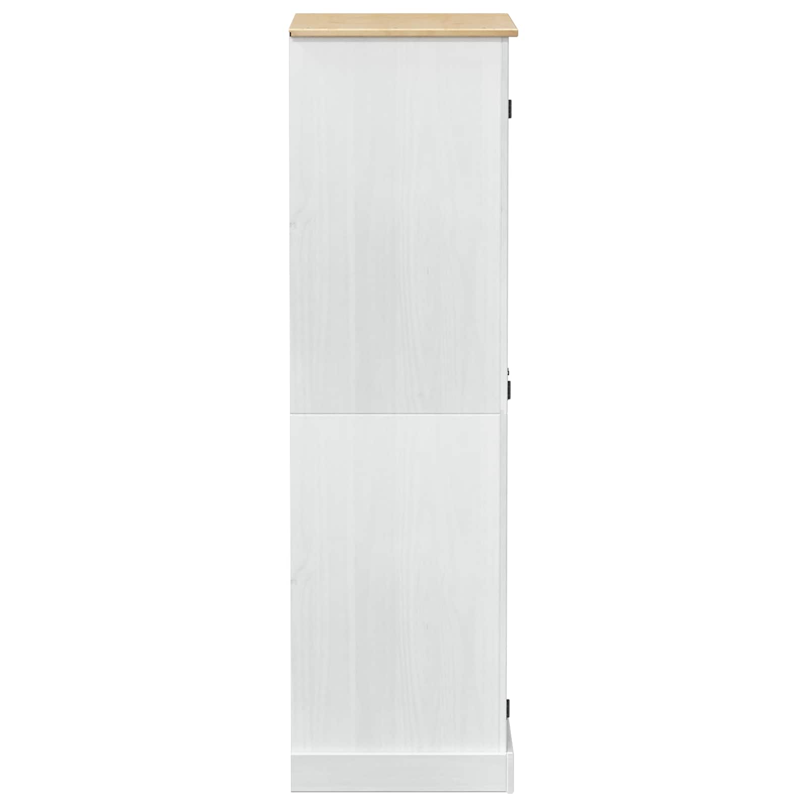 Szekrények polcokkal fehér 76 x 50 x 170 cm tömör fenyőfa