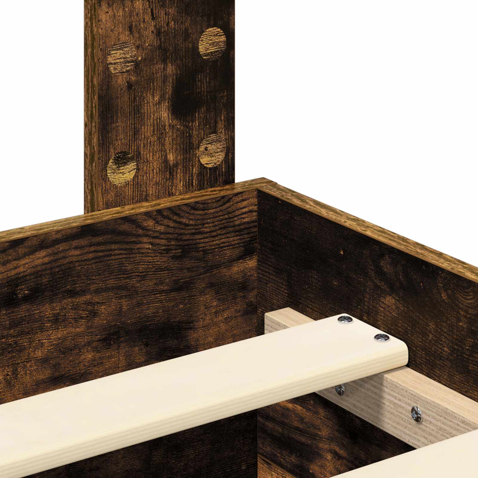 Ágykeret fejtámlával fiókkal füstölt tölgy 120 x 200 cm faanyag