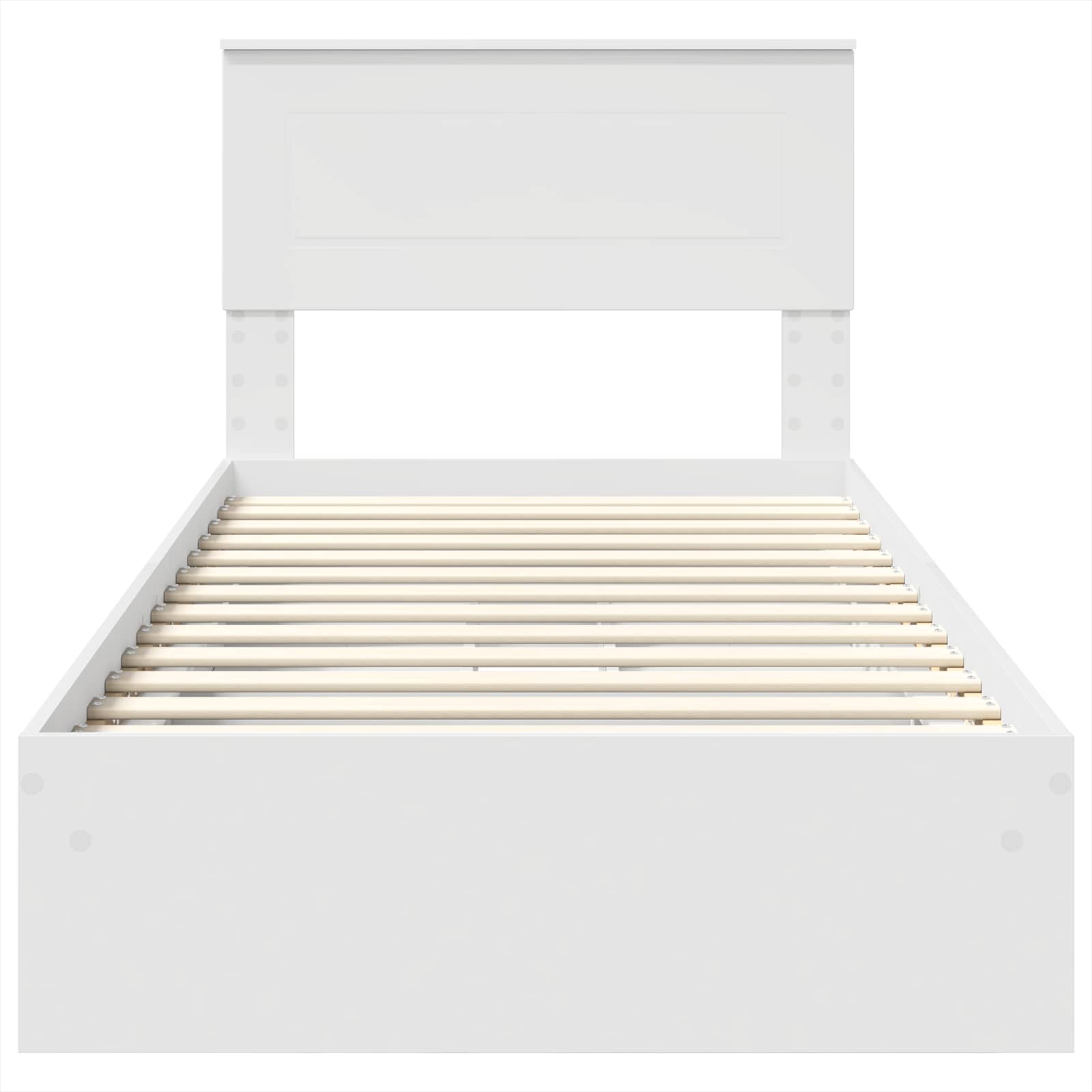 Tárolós ágy fejtámlával fiókkal fehér 75 x 190 cm faanyag