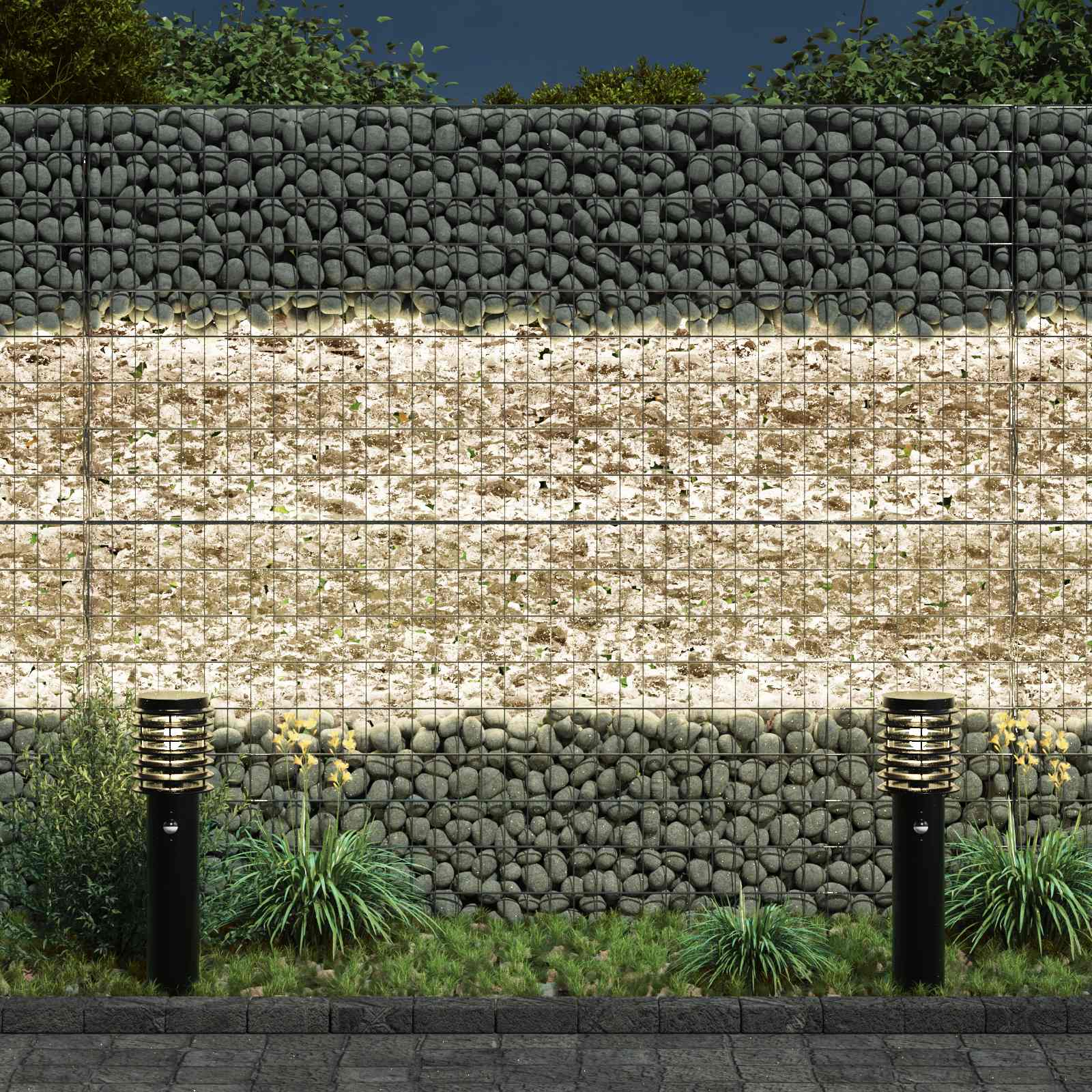 Kerti kövek arany 12 cm üveg