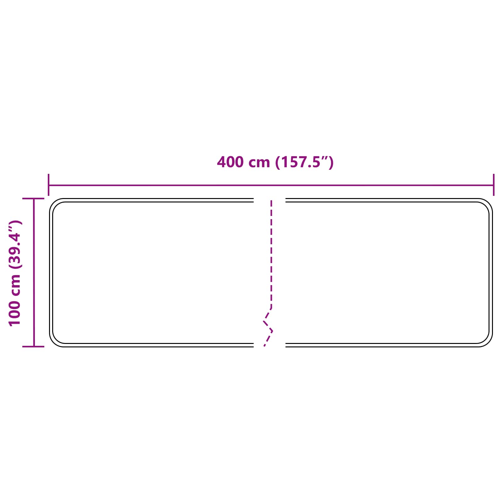 Szőnyeg futó marsa szürke 100 x 400 cm poliészter és pvc