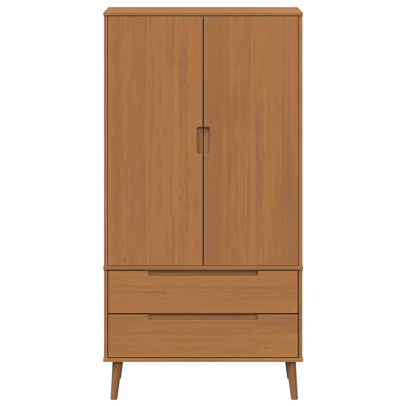 Ruhásszekrény molde karamell 90 x 55 x 175 cm tömör fenyőfa