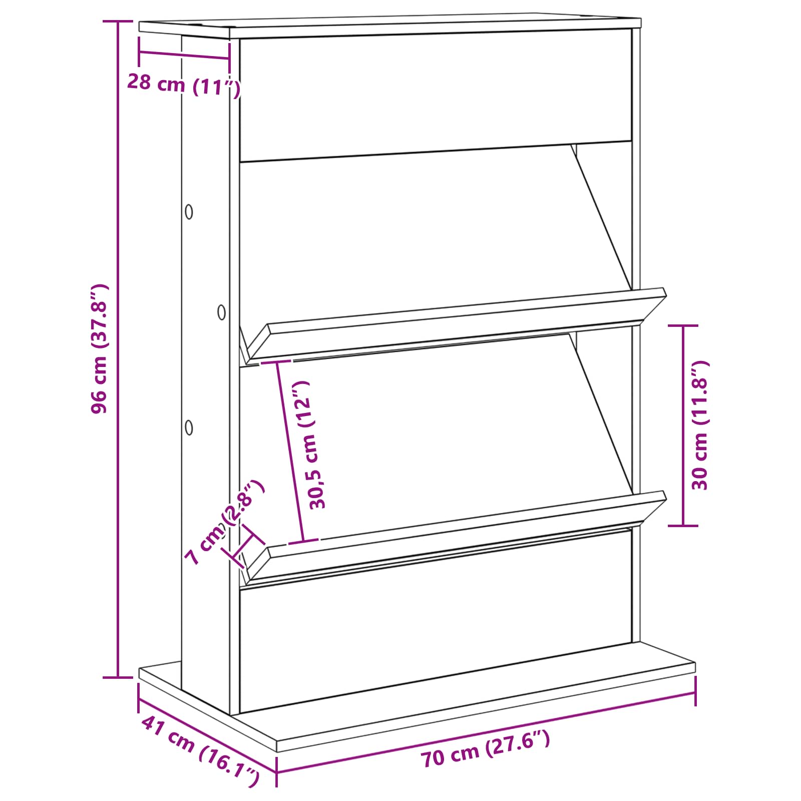 Magazin állvány polcokkal szürke sonoma 70 x 41 x 96 cm faanyag