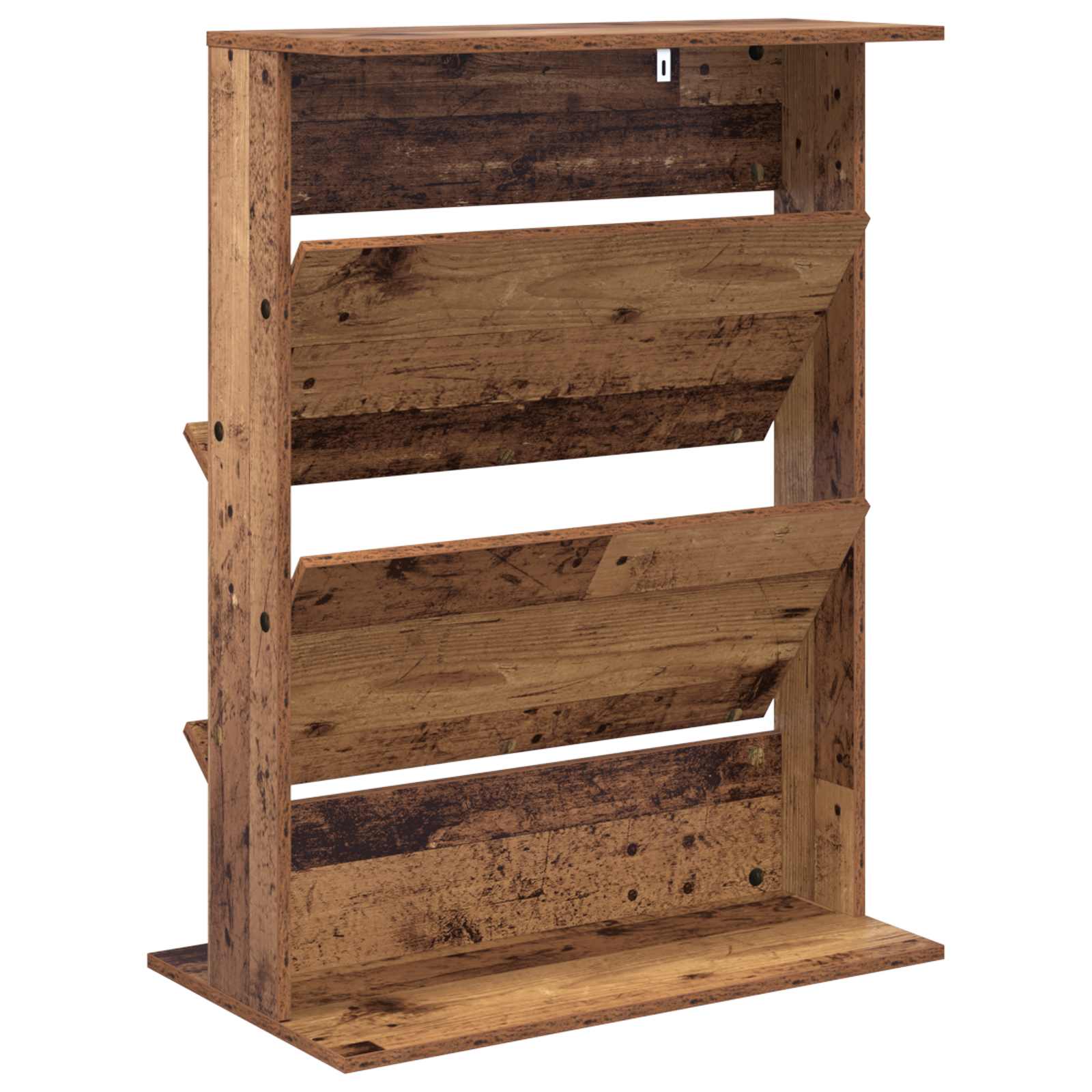 Magazin állvány polcokkal öreg fa 70 x 41 x 96 cm faanyag