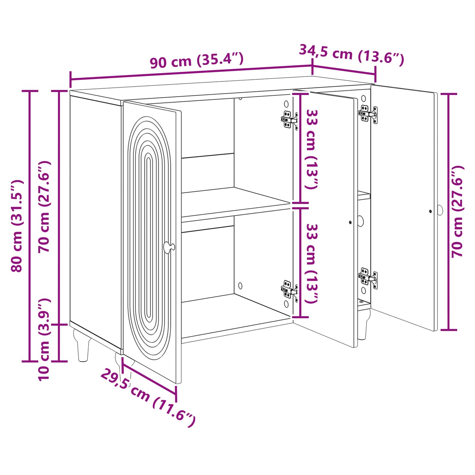 Széf antik fa 89 x 34,5 x 80 cm szerelt fa