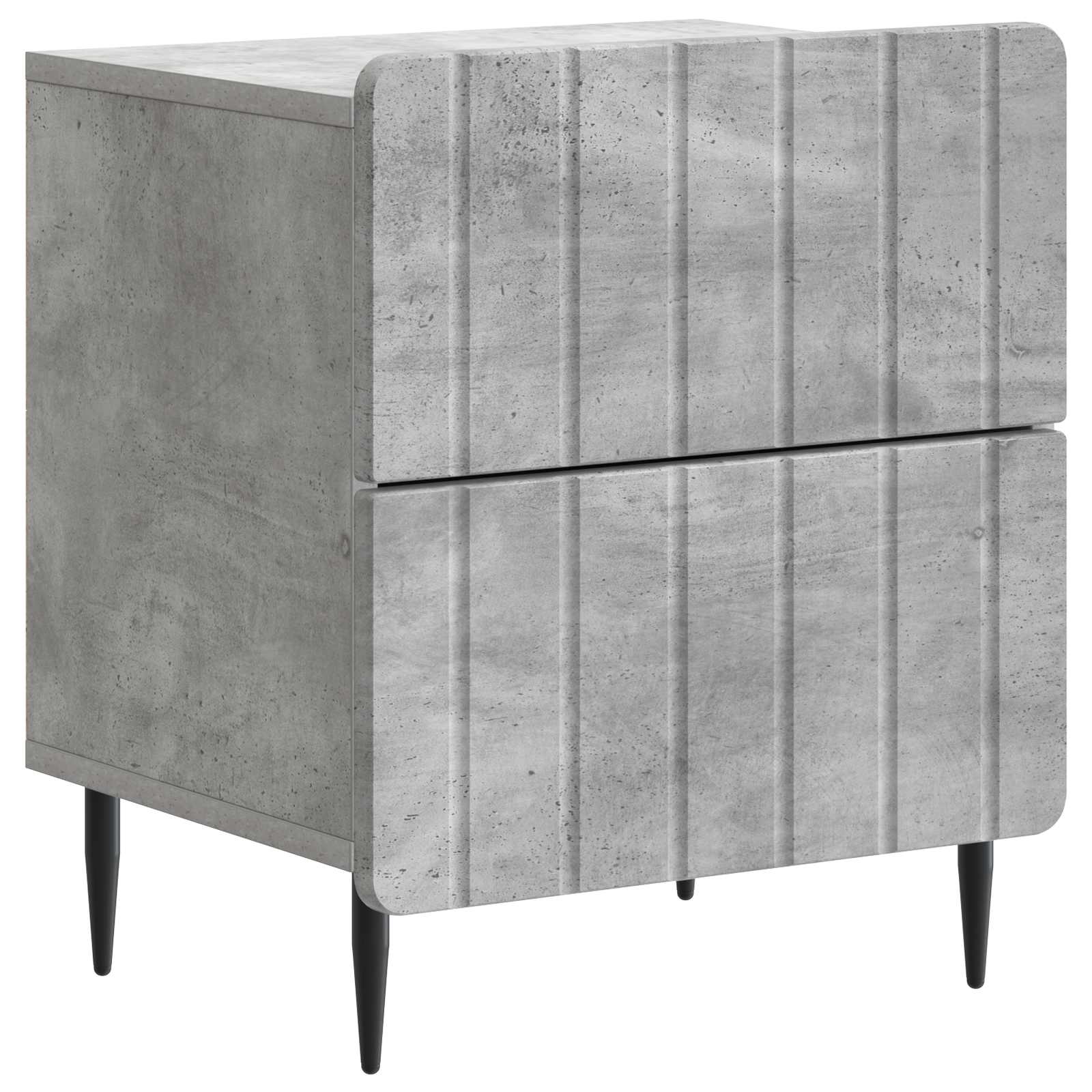 Éjjeliszekrény 2 pcs betonszürke 43 x 34,5 x 49,5 cm szerelt fa