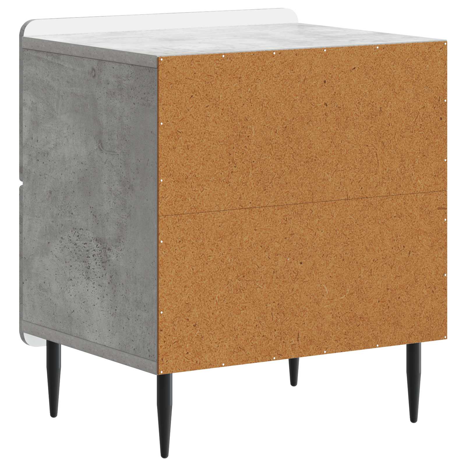 Éjjeliszekrény 2 pcs betonszürke 43 x 34,5 x 49,5 cm szerelt fa