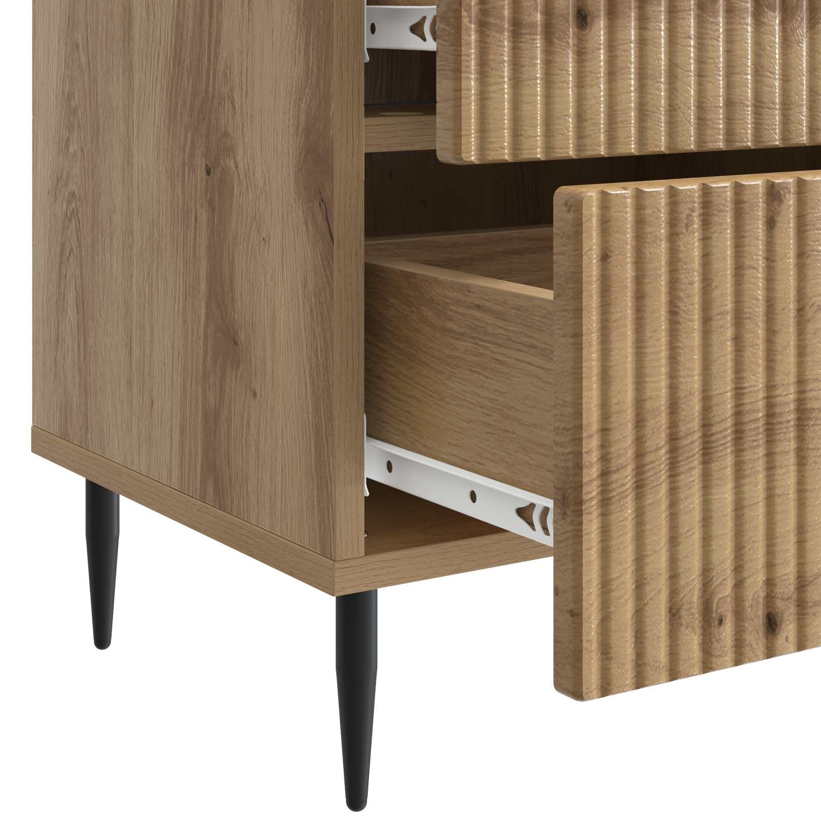 Éjjeliszekrény fiókkal 2 pcs kézműves tölgy 43 x 34,5 x 47,5 cm