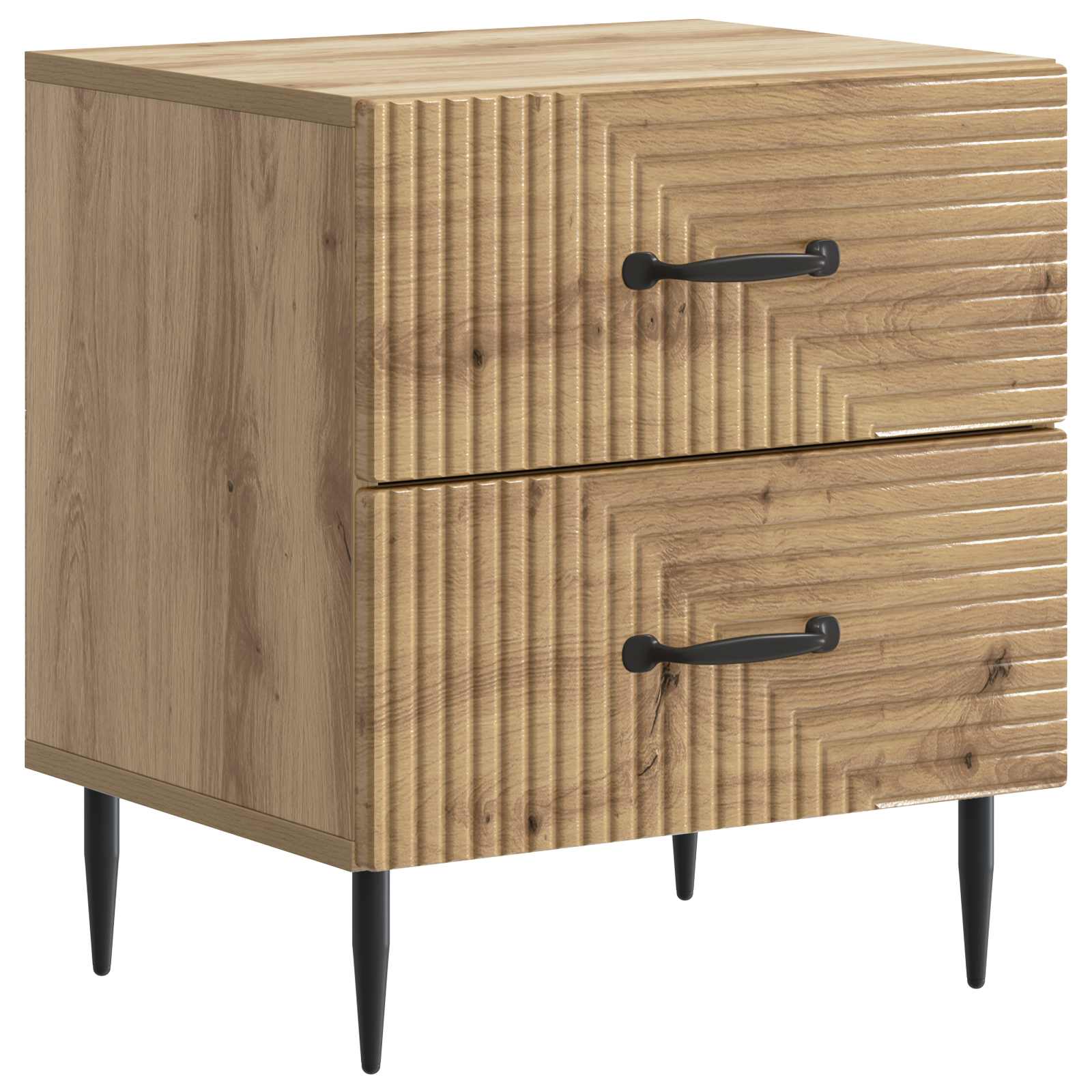 Éjjeliszekrény fiókkal 2 pcs kézműves tölgy 43 x 34,5 x 47,5 cm